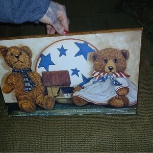 Teddy Bear Wall Art with Blue Stars